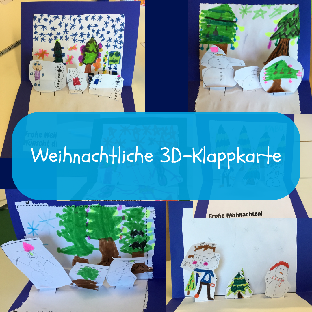Weihnachtliche 3D-Klappkarte 
